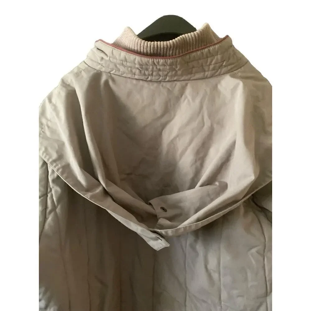 Vtg Mulberry Street Puffer Coat Gray Snap Hood 80s Joyce Stranger Things Size L